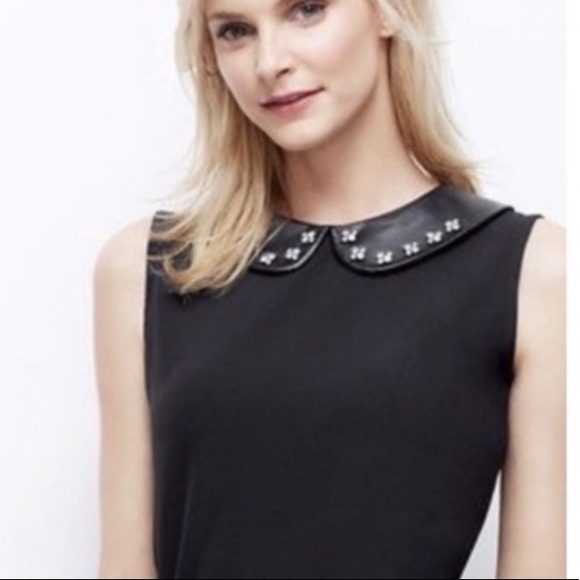 🤍 EUC Like New Ann Taylor Peter Pan Sleeveless Rhinestone Studded Top - Picture 2 of 9